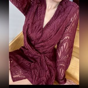 Missguided burgundy lace dress